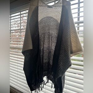 American Eagle Tri colored poncho throw over